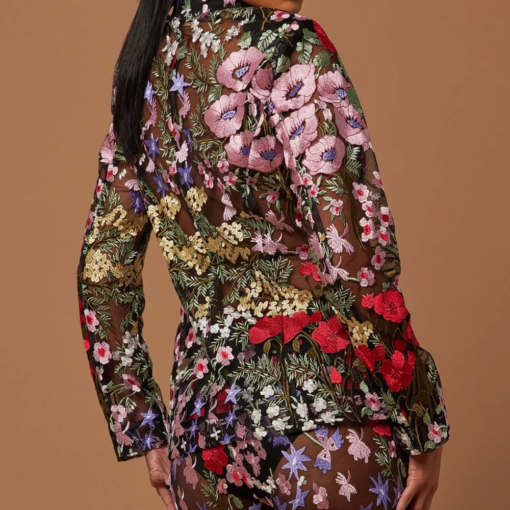 Embroidered Pant suit from Fashion Nova Luxe